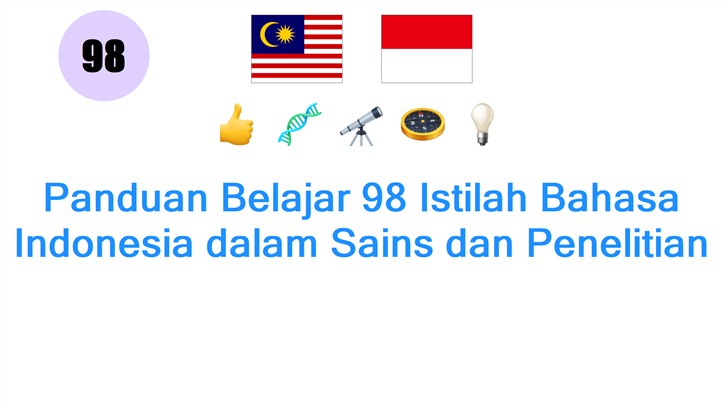 Panduan Belajar 98 Istilah Bahasa Indonesia dalam Sains dan Penelitian
